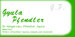 gyula pfendler business card
